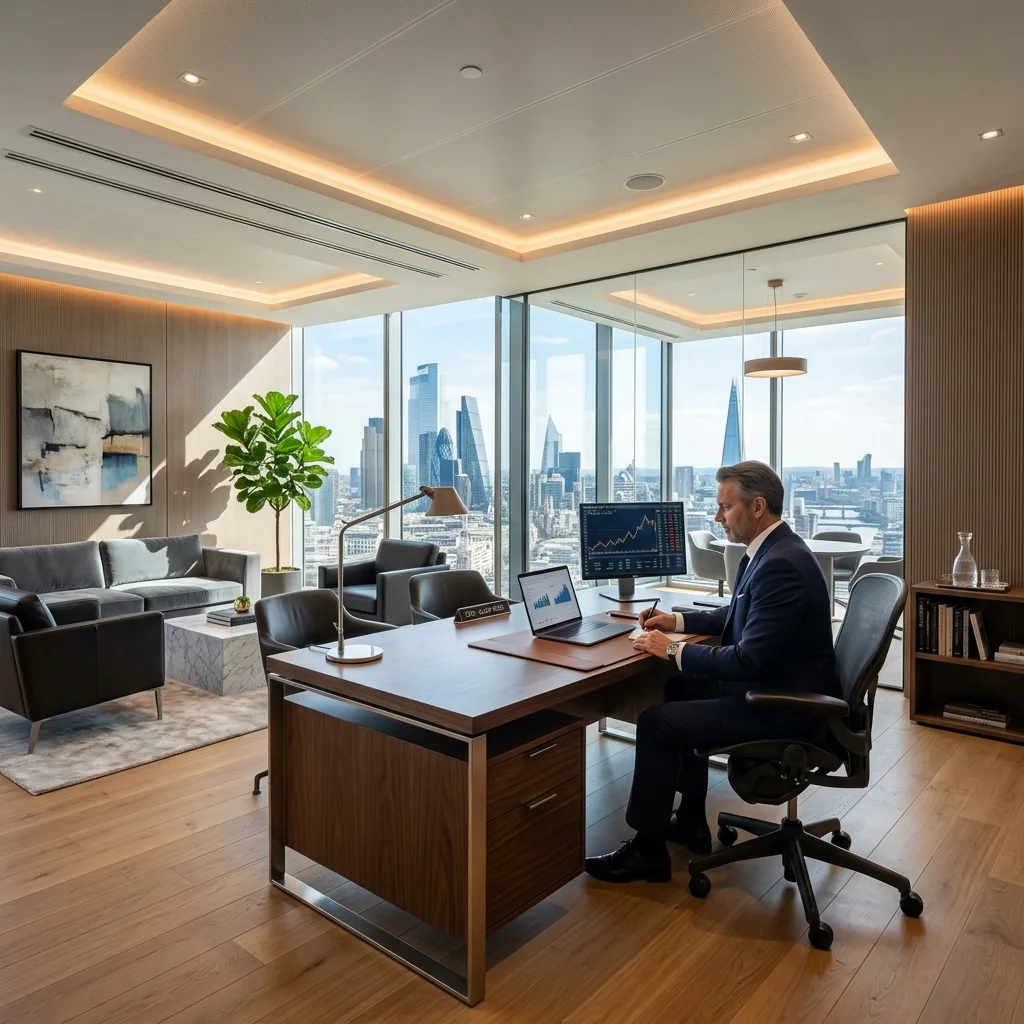 High-end professional architectural interior of a modern executive building